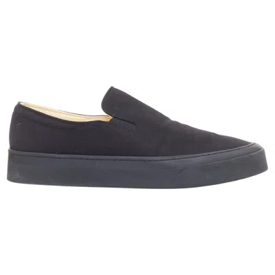 Pre-owned The Row Marie H Black Cotton Twill Rubber Midsole Elastic Skate Sneakers Eu37.5