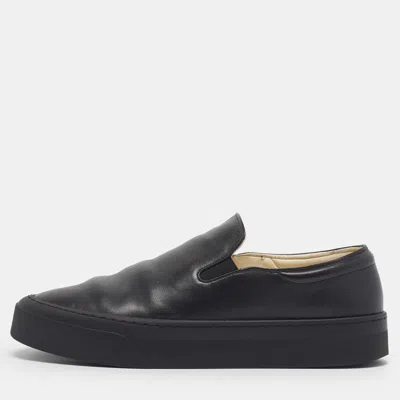 Pre-owned The Row Marie H Size 36 Black Leather Slip On Sneakers