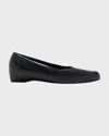 The Row Marion Leather Ballerina Loafers In Black