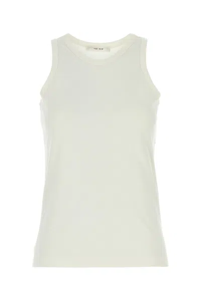 THE ROW WHITE COTTON BLEND MARIUS TANK TOP