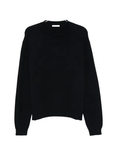 The Row Markhim Ribbed-knit Crew-neck Sweater In Black