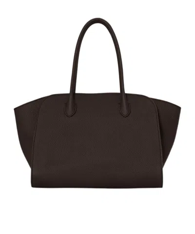 The Row Calfskin Leather Marlo 12 Tote Bag In Black