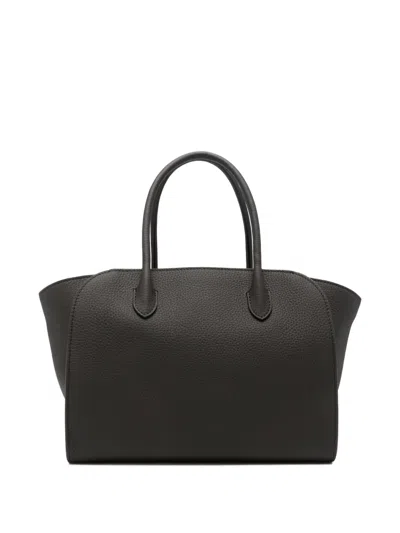 The Row Marlo 12 Grained Leather Tote Bag In Black