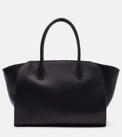 The Row Marlo 12 Leather Shoulder Bag In Black