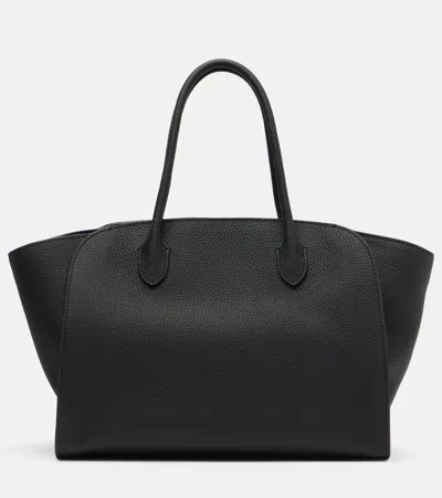 The Row Marlo 12 Leather Tote Bag In Black