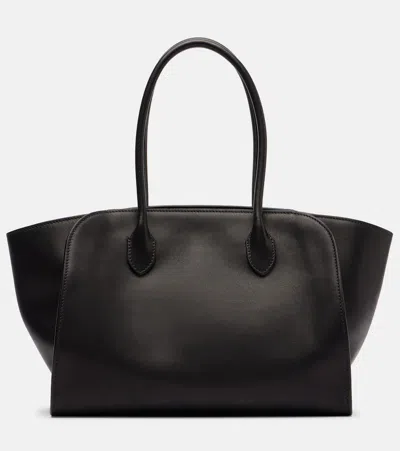 The Row Marlo 12 Leather Tote Bag In Black