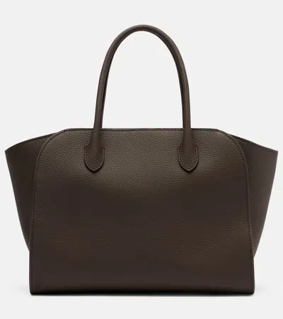 The Row Marlo 12 Leather Tote Bag In Brown