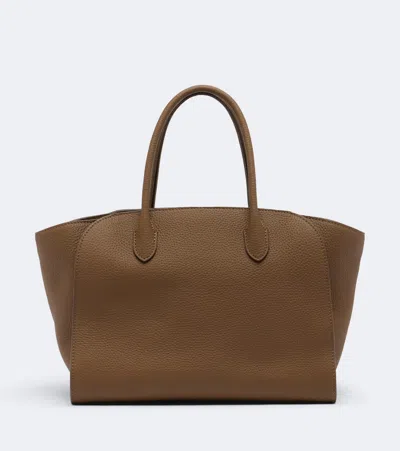 The Row Marlo 12 Leather Tote Bag In Brown