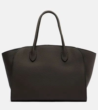 The Row Marlo 12 Leather Tote Bag In Gray