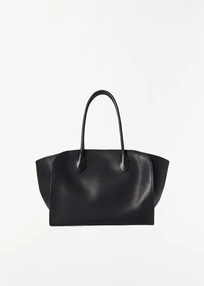 The Row Marlo 12 Saddle Leather Bag In Black