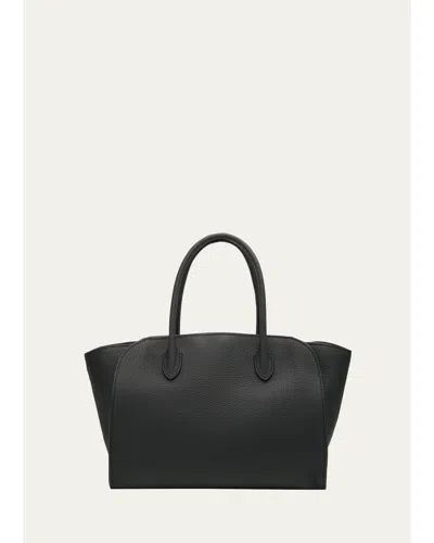 The Row Marlo 12 Tote Bag In Grain Leather In Dark Pine