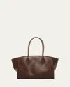The Row Marlo 12 Tote Bag In Saddle Leather In Brown
