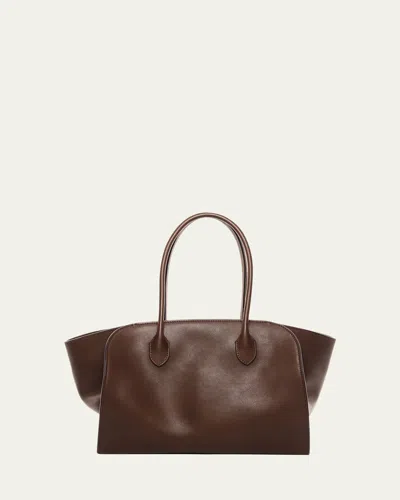 The Row Marlo 12 Tote Bag In Saddle Leather In Brown