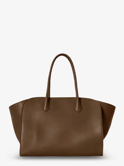 The Row Marlo 14 Leather Shoulder Bag In Brown