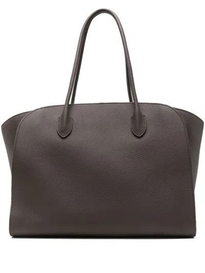 The Row Marlo 14 Leather Tote Bag In Brown