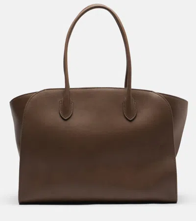 The Row Marlo 14 Leather Tote Bag In Brown
