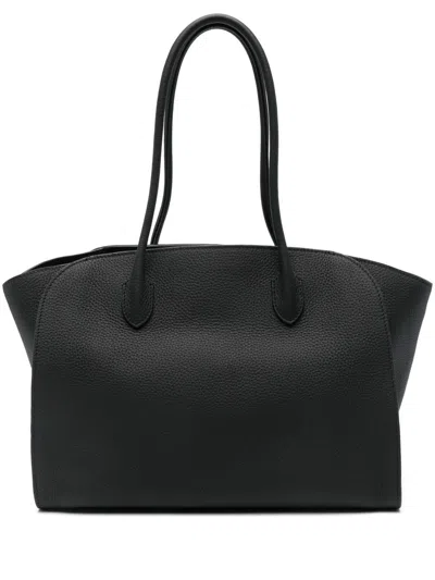 The Row Marlo 14 Leather Tote In Black