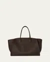 The Row Marlo 17 Matte Grain Leather Tote Bag In Brown