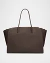 The Row Marlo 17 Matte Grain Leather Tote Bag In Brown