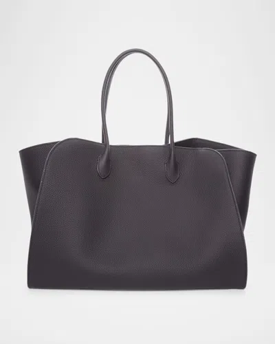 The Row Marlo 17 Tote Bag In Grain Leather In Black