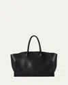 The Row Marlo 17 Tote Bag In Saddle Leather In Black