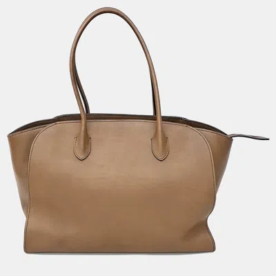Pre-owned The Row Marlo Large Brown Leather Tote Bag