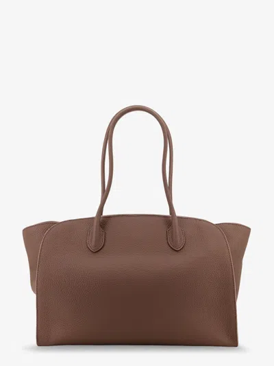 The Row Marlo Leather Shoulder Bag In Brown