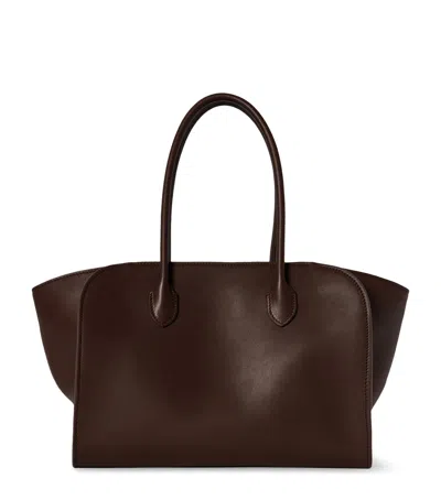 The Row Marlo Leather Top-handle Bag In Brown
