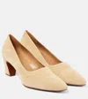 The Row Marta 65 Suede Pumps In Yellow
