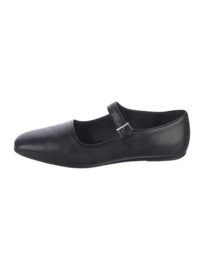 Pre-owned The Row Mary Jane Flats Leather Mary Jane Flats In Black