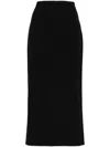 The Row Parma Stretch Virgin Wool Midi Skirt In Black
