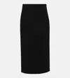 The Row Parma Stretch Virgin Wool Midi Skirt In Black