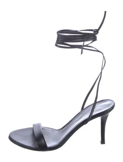 Pre-owned The Row Maud Leather Sandals In Black