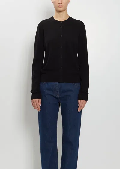The Row Okino Silk Cotton Cardigan In Black