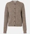 The Row Mauino Cashmere Tweed Cardigan In Brown