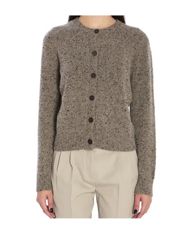 The Row Cashmere Cardigan Long Sleeves In Gray