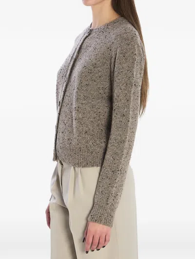 The Row Mauino Ribbed Button Cashmere Cardigan In Brown