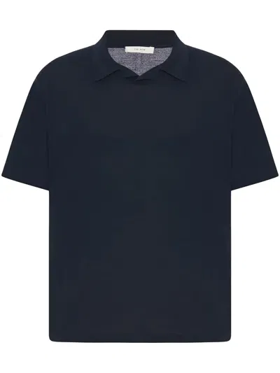 The Row Mauro Wool Polo Shirt In Blue