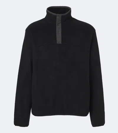 The Row Maury Cotton Fleece Sweatshirt In Black