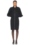 The Row Mave Double-face Wool Midi Dress In Black
