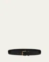 The Row Maxi Classic Leather Belt In Black