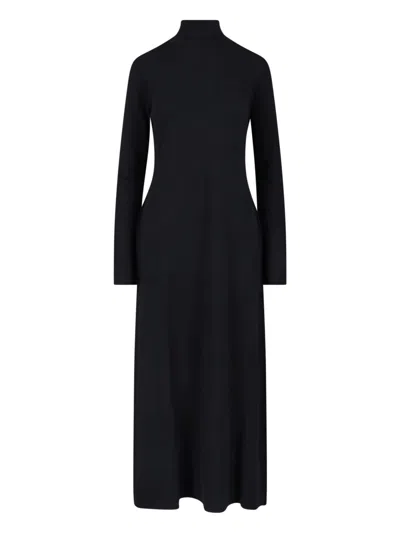 The Row Maxi Wool Dress "leoline" In Blue