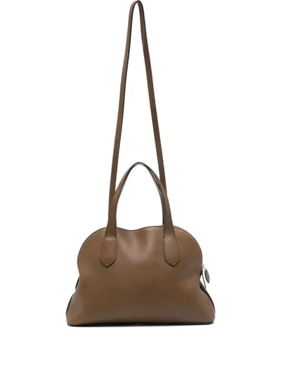 The Row Medium Ingrid Leather Tote Bag In Brown
