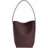 The Row Medium North/south Park Leather Tote In Acajou