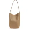 The Row Park Small North-south Tote Bag In Dark Taupe Pld