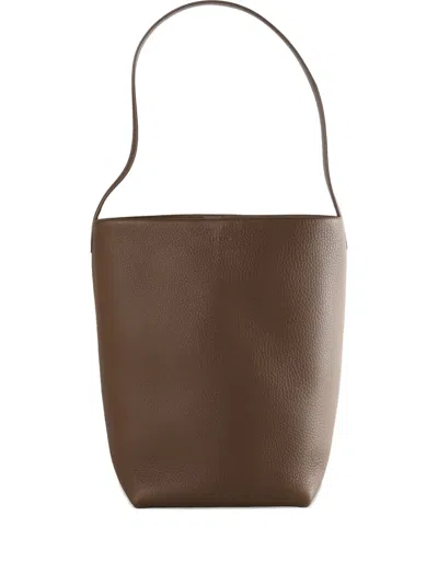 The Row Medium N/s Park Leather Tote Bag In Brown