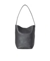 The Row Hook Ns Large Leather Tote Bag In Black
