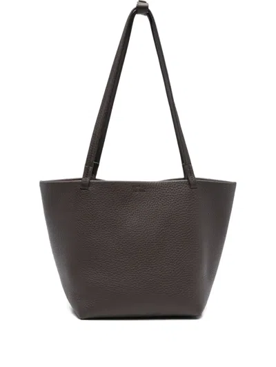 The Row Park Medium Tote Bag In Grain Leather In Brown