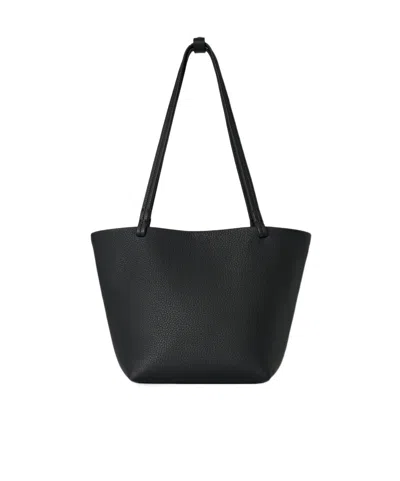 The Row Medium Park Tote Bag In Leather In Black