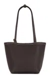 The Row Medium Park Stitch Grained Leather Tote Bag In Brown